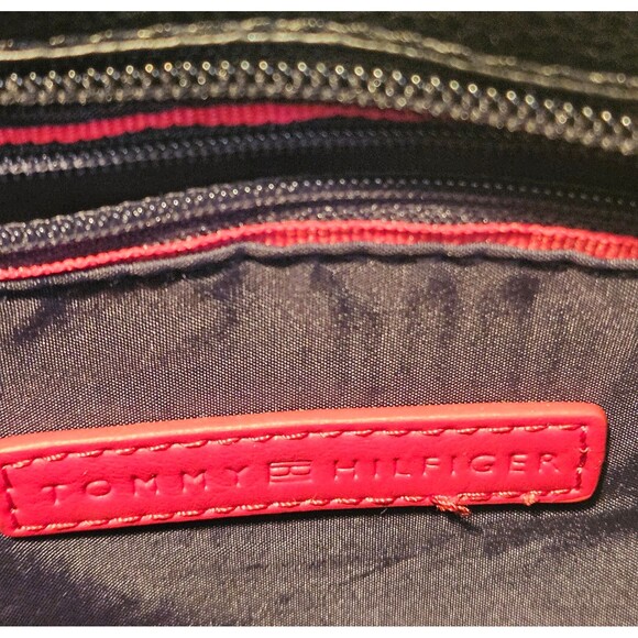 Tommy Hilfiger Purse 90's Y2K Fashion Black & White Shoulder Strap Top Handle - Picture 6 of 7